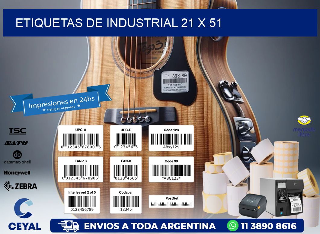 etiquetas de industrial 21 x 51