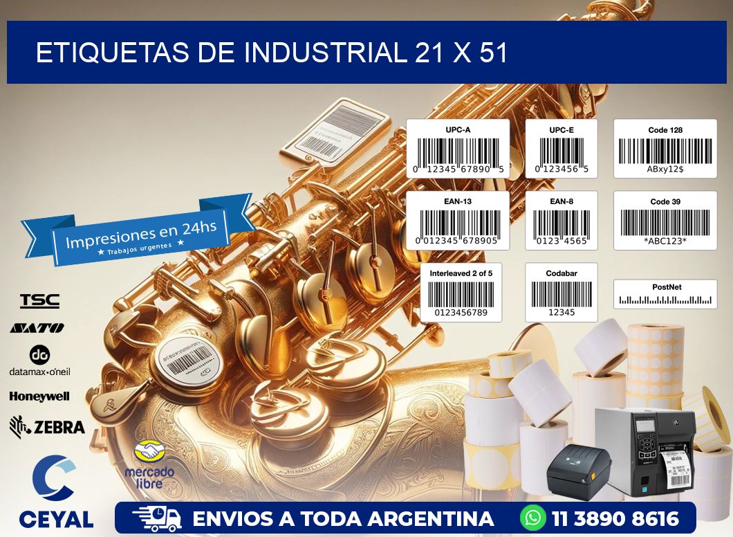etiquetas de industrial 21 x 51