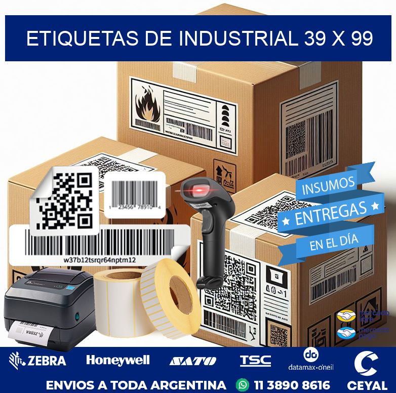 etiquetas de industrial 39 x 99