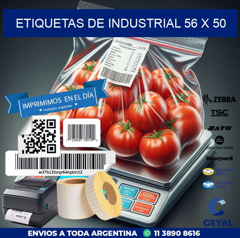 etiquetas de industrial 56 x 50