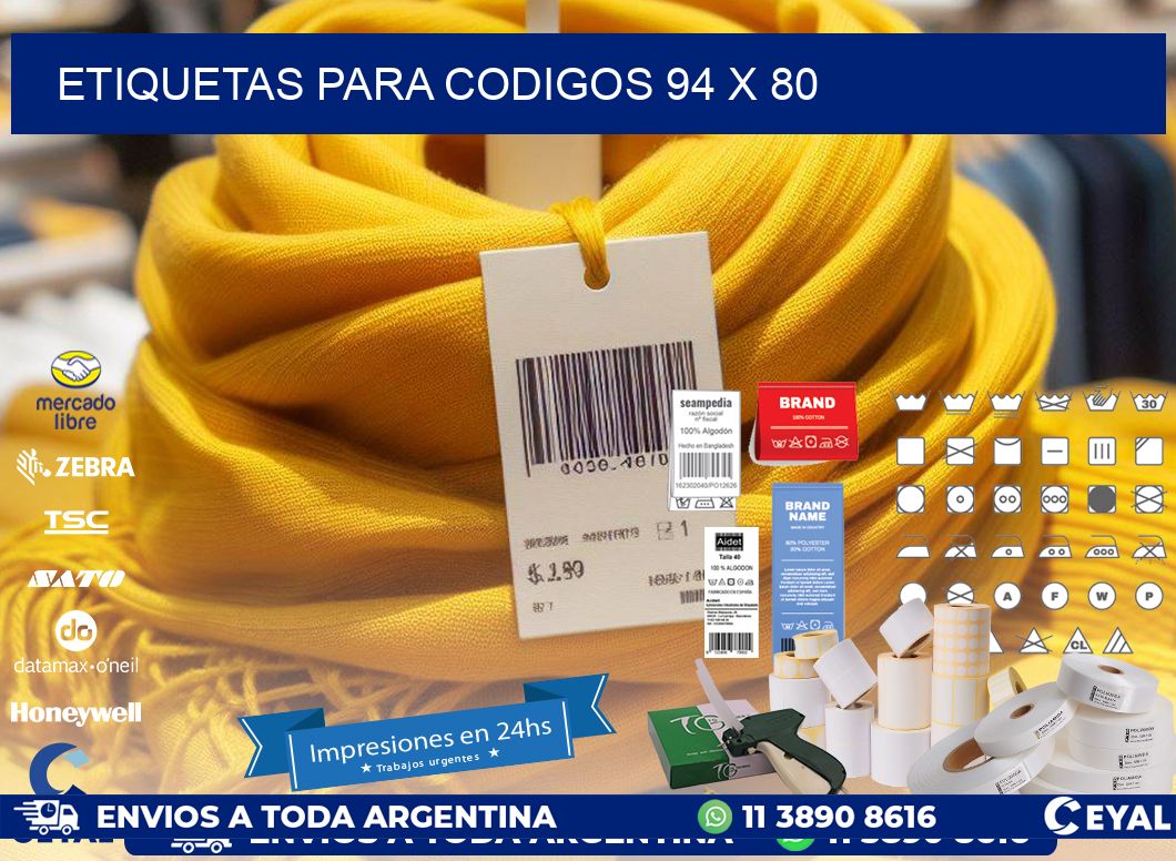 etiquetas para codigos 94 x 80