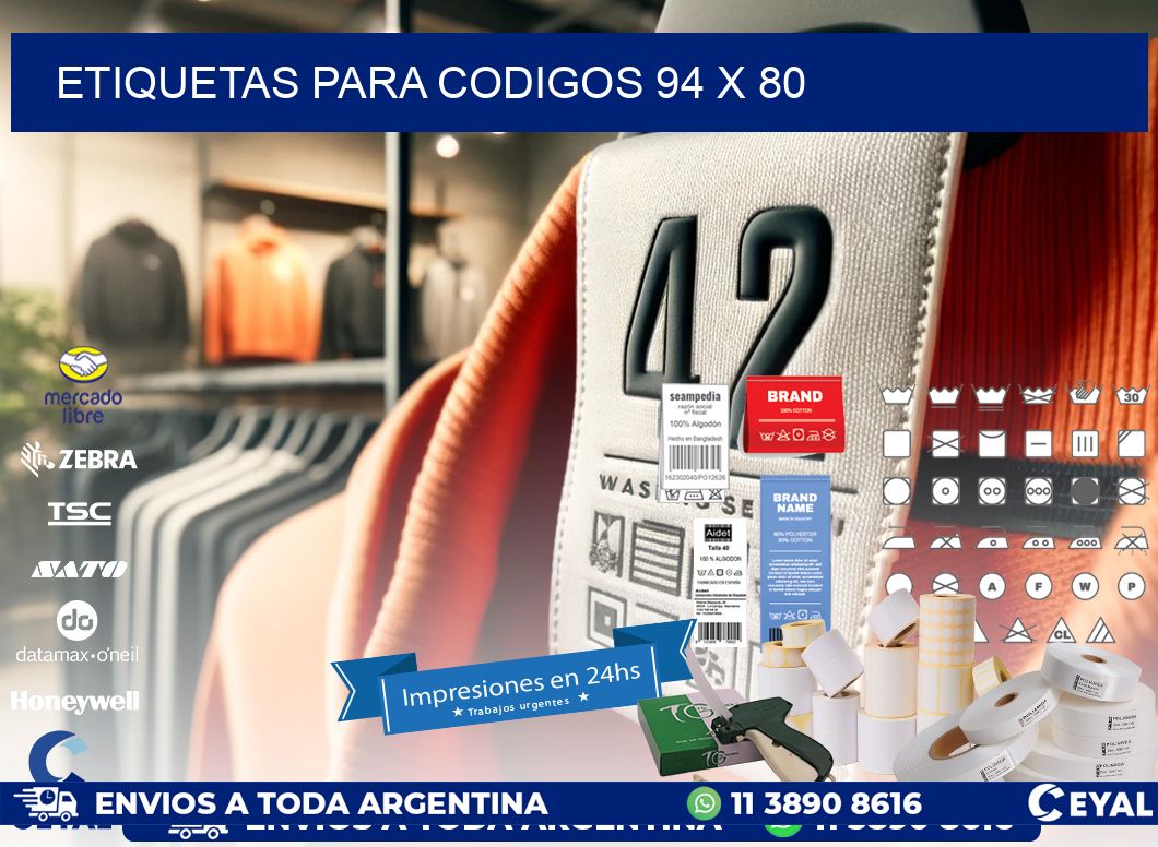 etiquetas para codigos 94 x 80