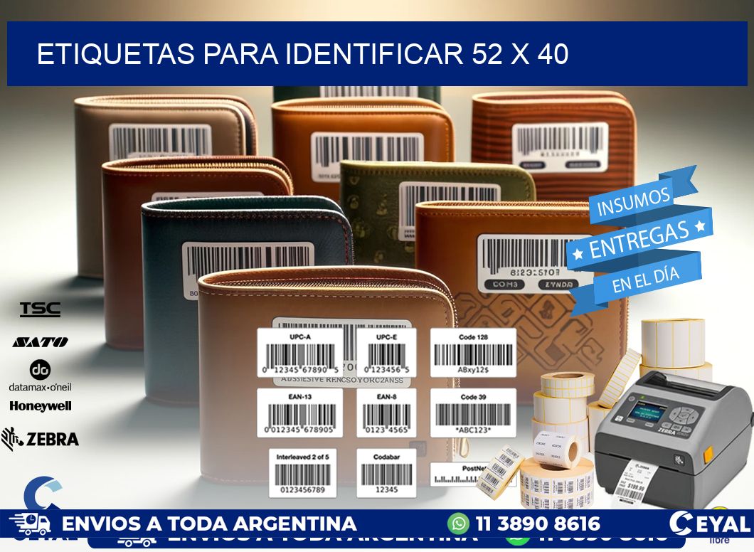 etiquetas para identificar 52 x 40