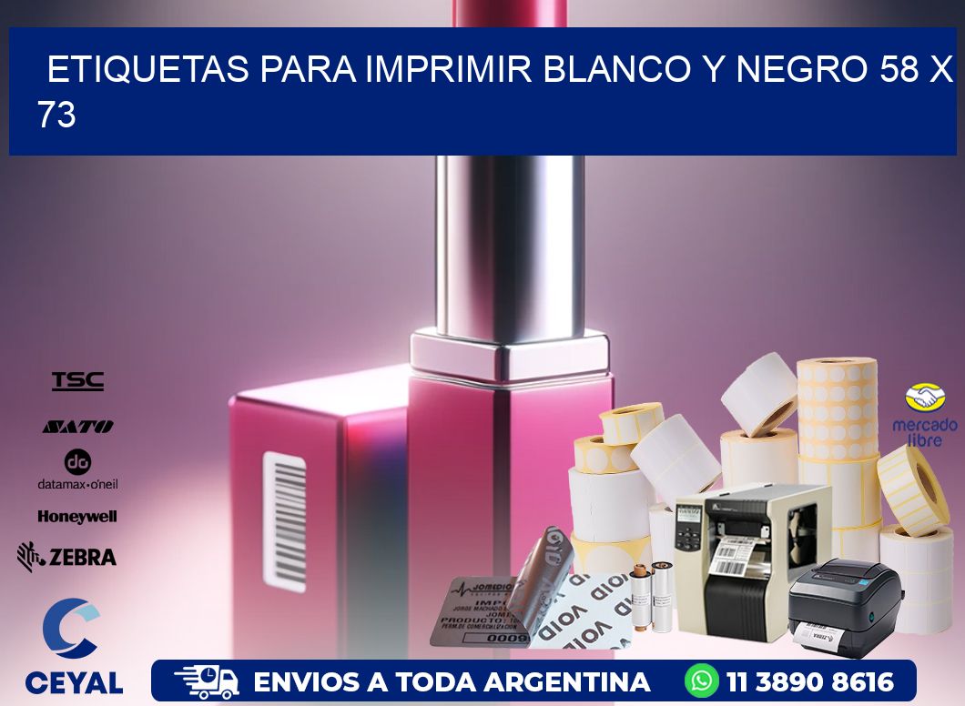 etiquetas para imprimir blanco y negro 58 x 73