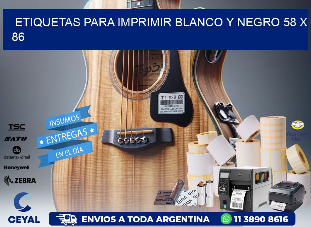 etiquetas para imprimir blanco y negro 58 x 86