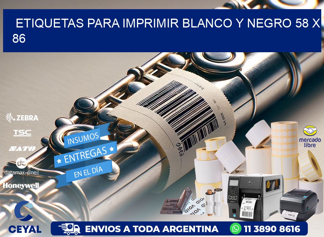 etiquetas para imprimir blanco y negro 58 x 86