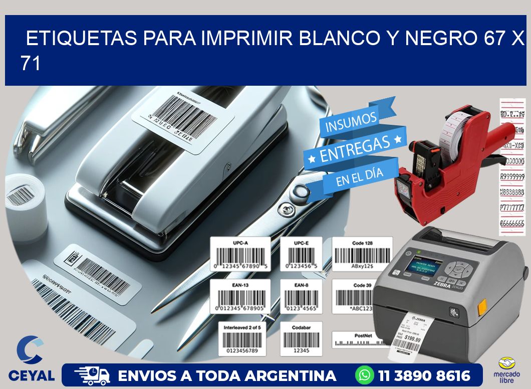 etiquetas para imprimir blanco y negro 67 x 71
