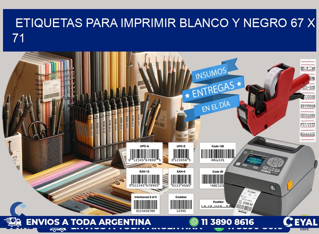 etiquetas para imprimir blanco y negro 67 x 71
