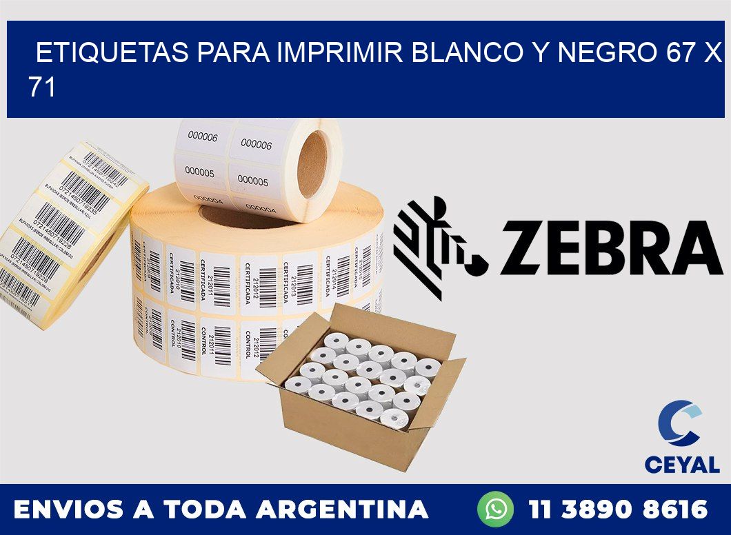 etiquetas para imprimir blanco y negro 67 x 71