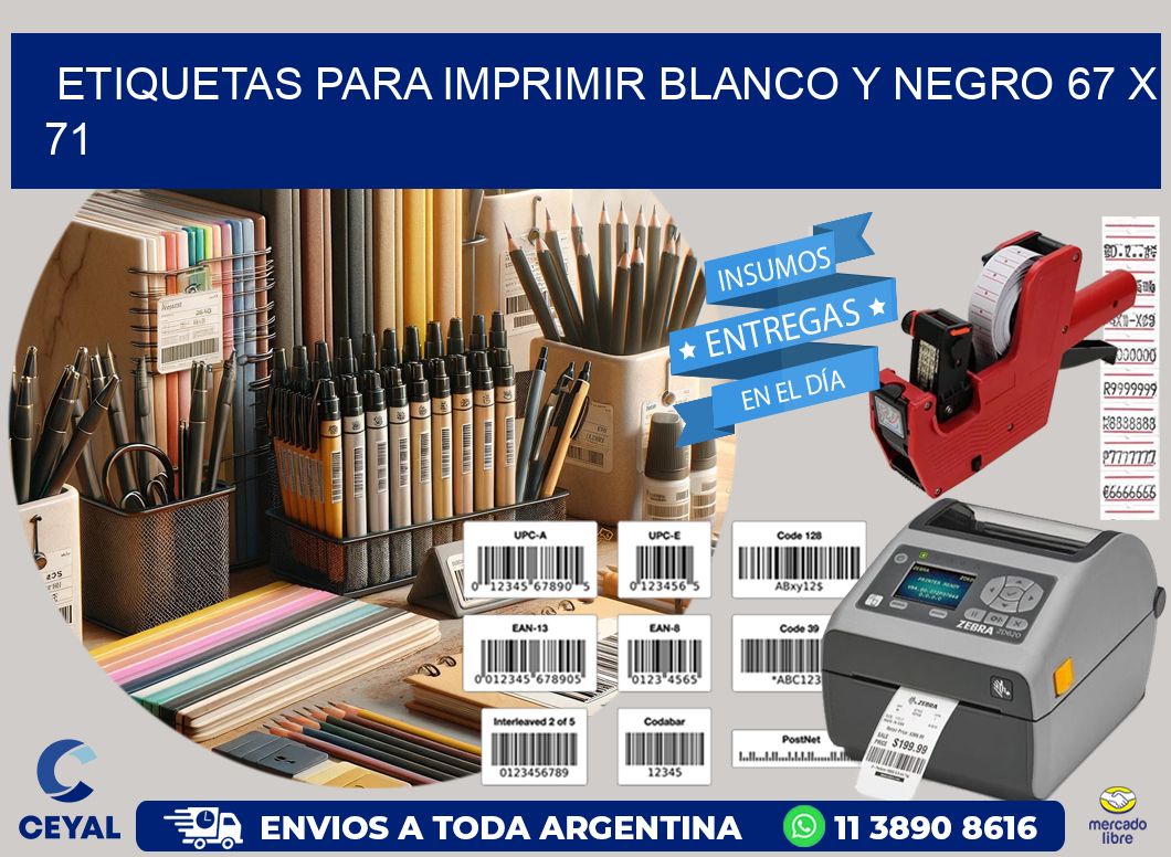 etiquetas para imprimir blanco y negro 67 x 71