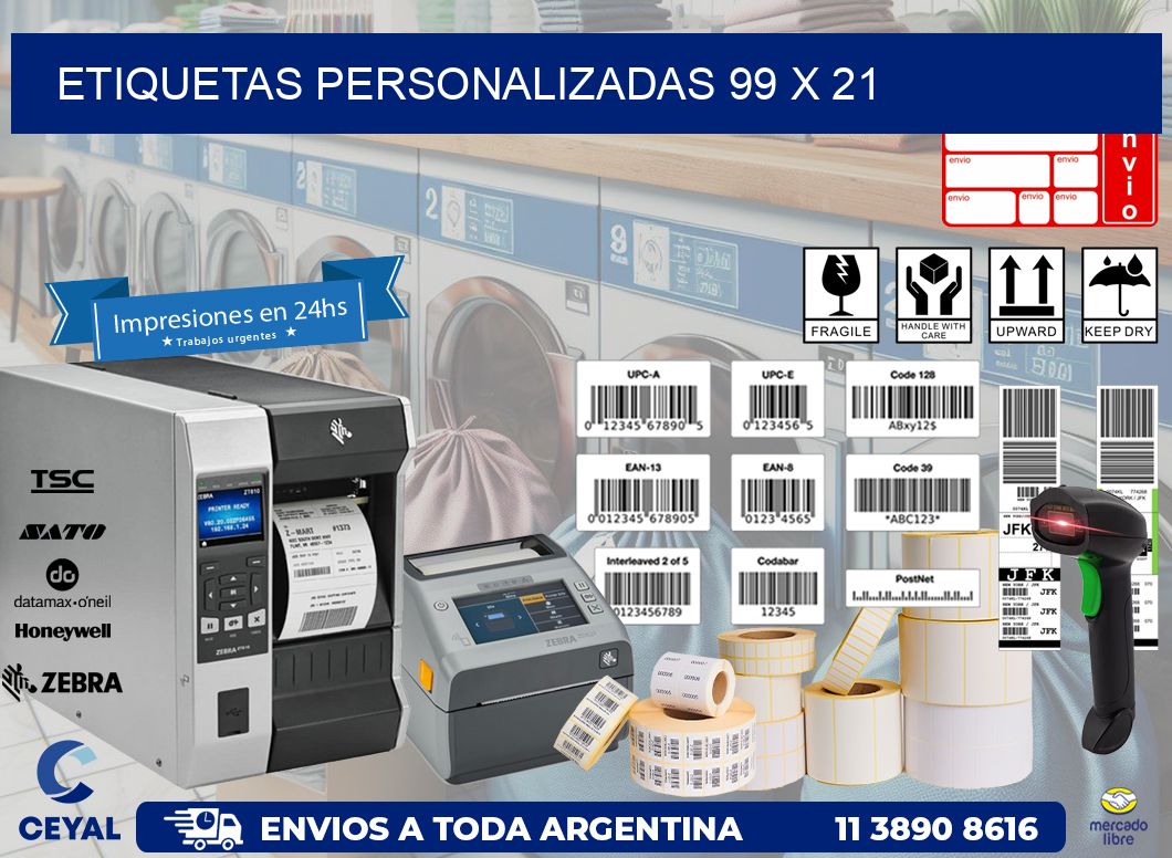 etiquetas personalizadas 99 x 21