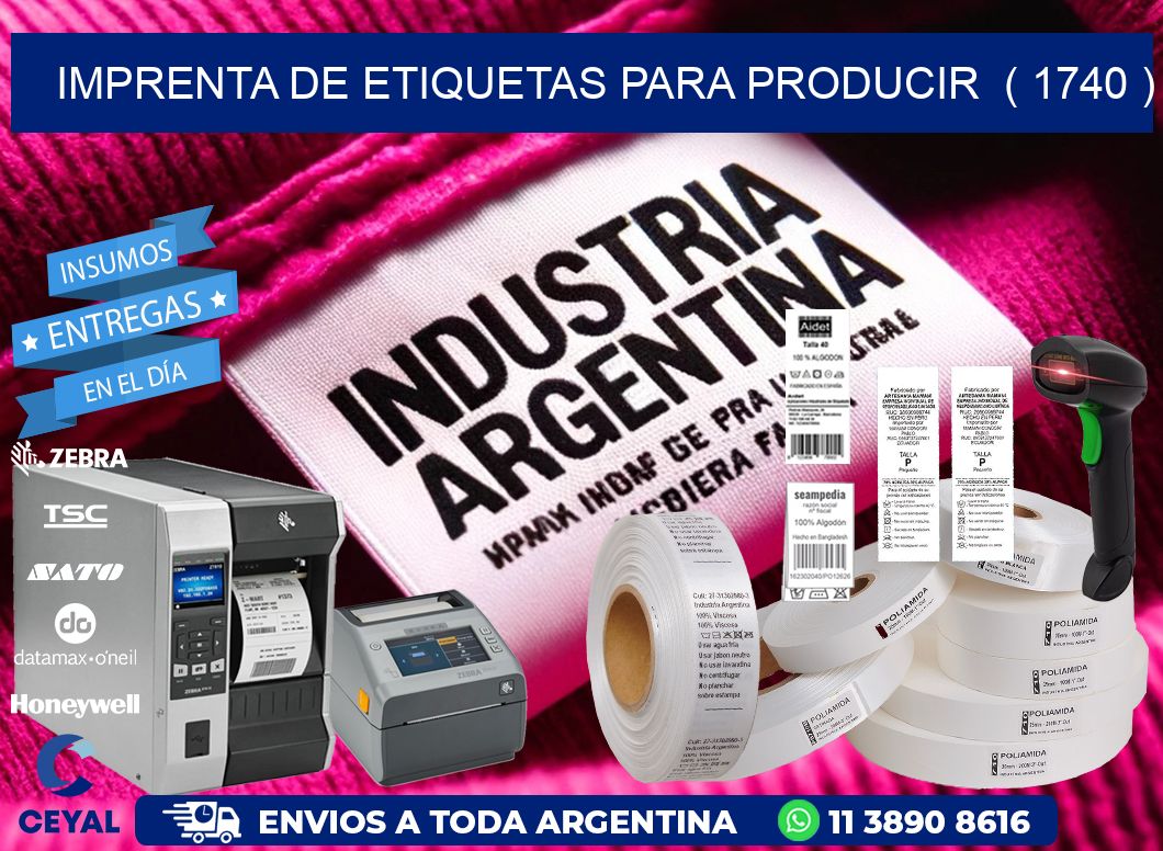 imprenta de etiquetas para producir  ( 1740 )