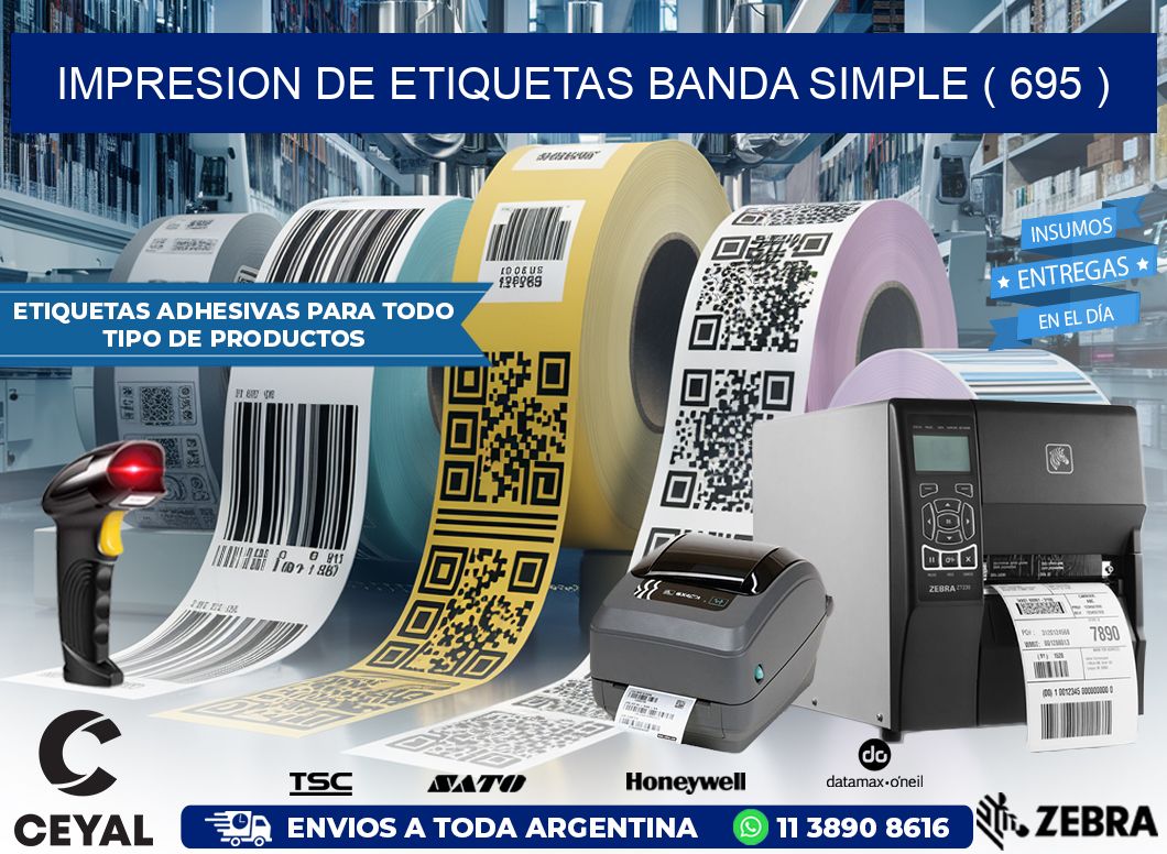 impresion de etiquetas banda simple ( 695 )