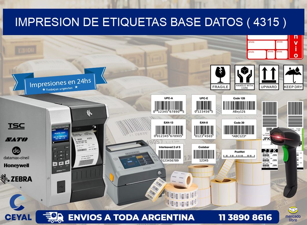 impresion de etiquetas base datos ( 4315 )