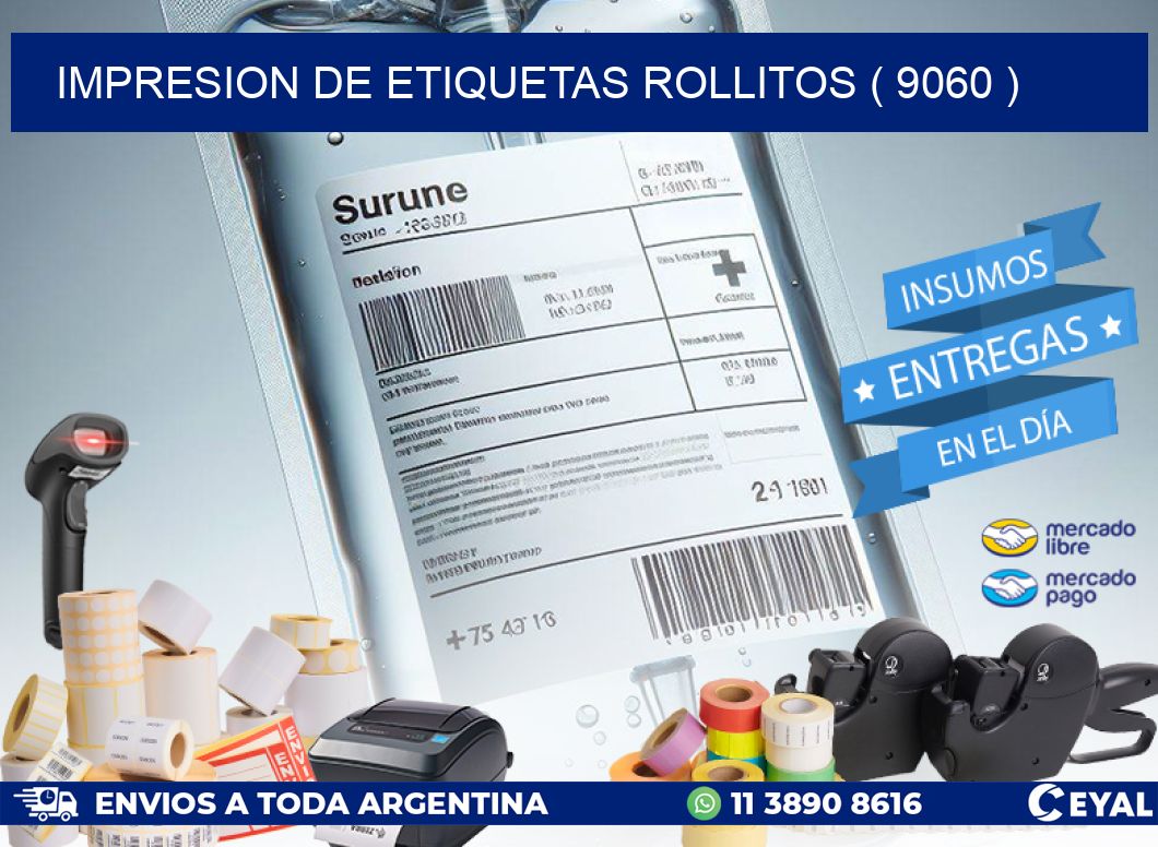 impresion de etiquetas rollitos ( 9060 )