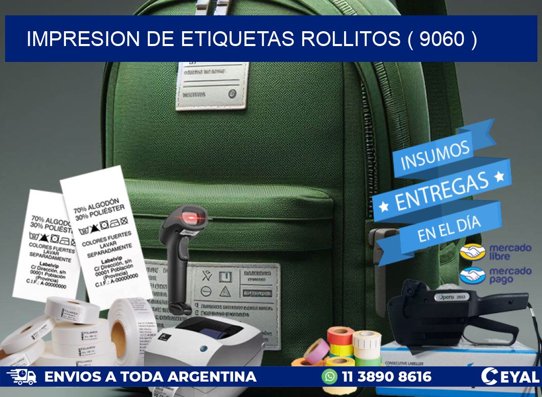 impresion de etiquetas rollitos ( 9060 )