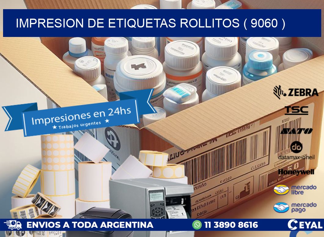 impresion de etiquetas rollitos ( 9060 )