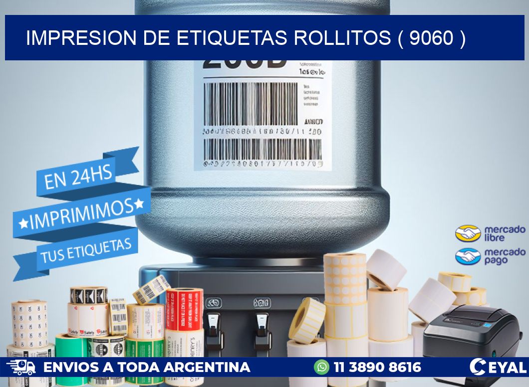 impresion de etiquetas rollitos ( 9060 )