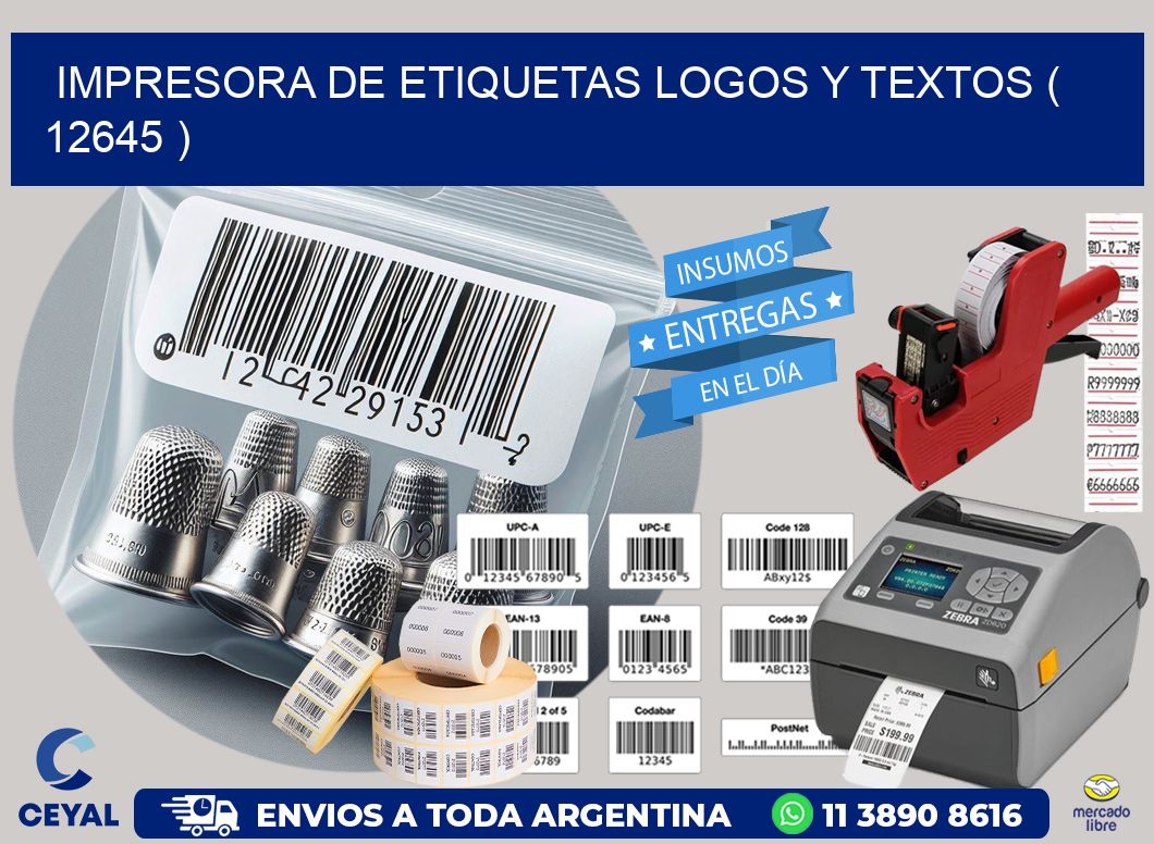 impresora de etiquetas logos y textos ( 12645 )