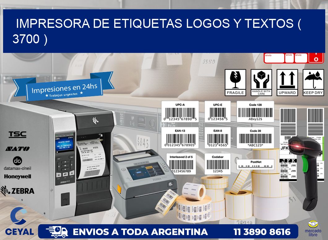 impresora de etiquetas logos y textos ( 3700 )