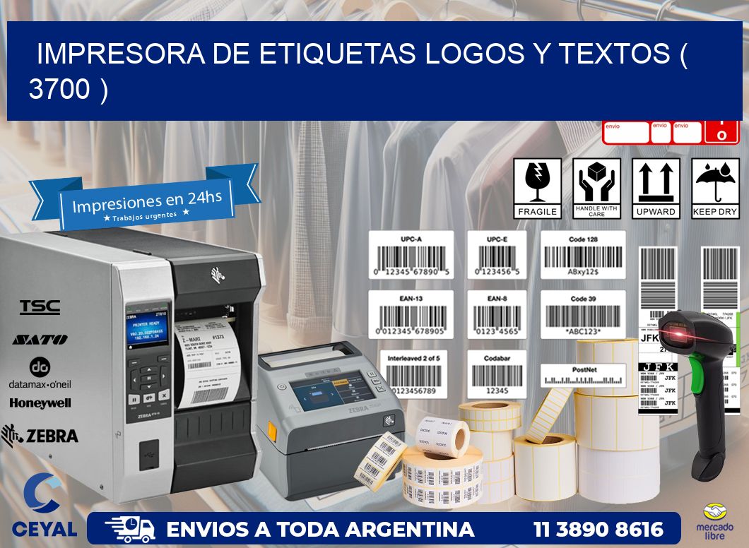 impresora de etiquetas logos y textos ( 3700 )