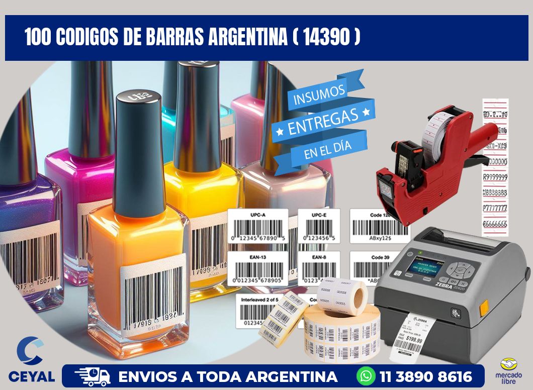 100 codigos de barras argentina ( 14390 )