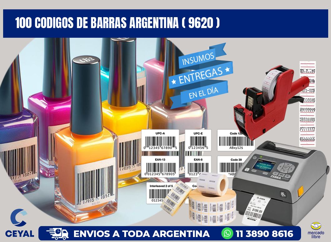100 codigos de barras argentina ( 9620 )