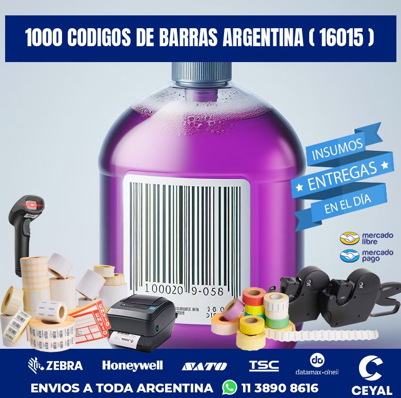 1000 codigos de barras argentina ( 16015 )