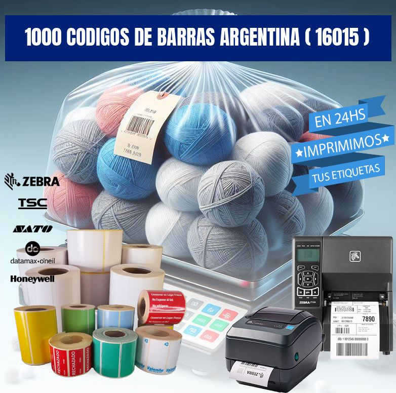 1000 codigos de barras argentina ( 16015 )