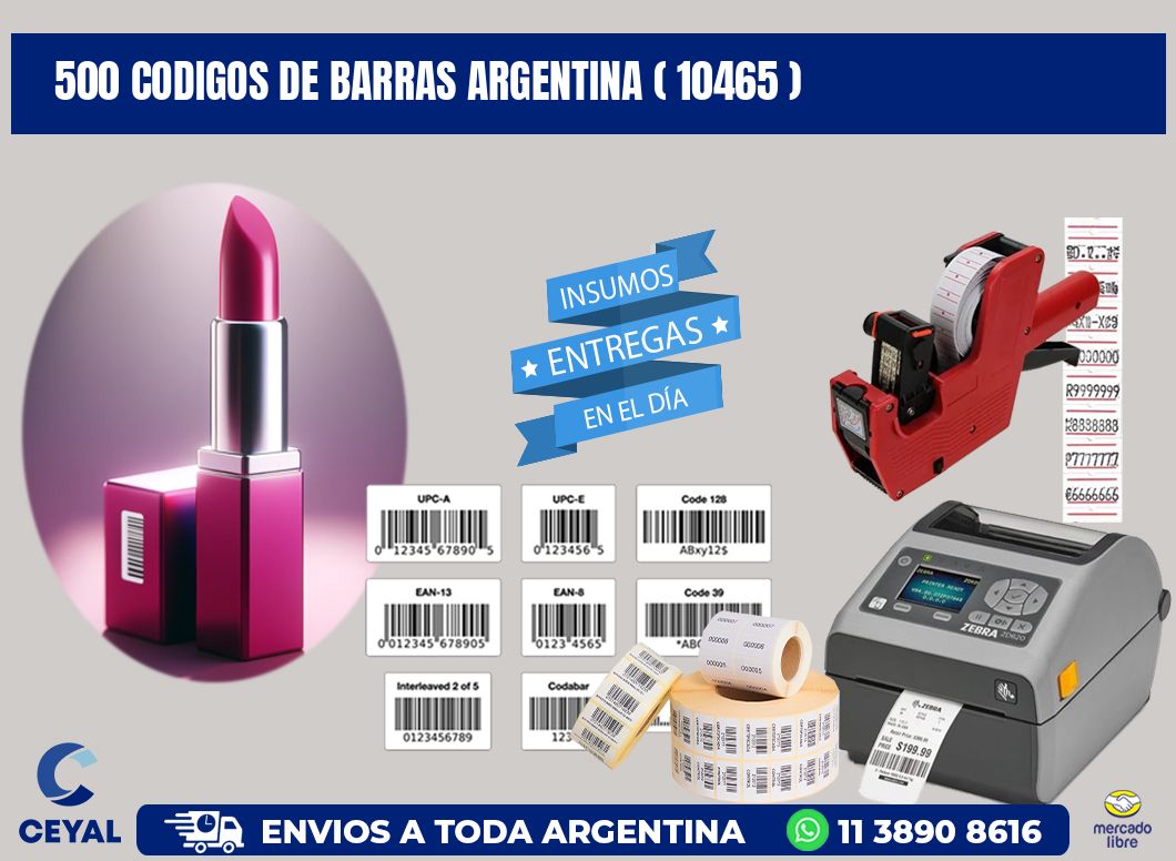 500 codigos de barras argentina ( 10465 )