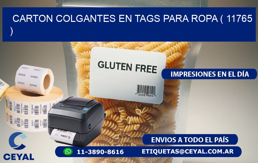 CARTON COLGANTES EN TAGS PARA ROPA ( 11765 )