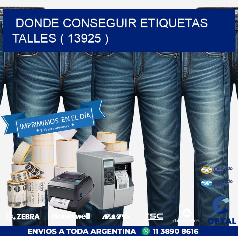 DONDE CONSEGUIR ETIQUETAS TALLES ( 13925 )