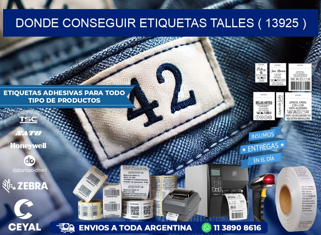 DONDE CONSEGUIR ETIQUETAS TALLES ( 13925 )