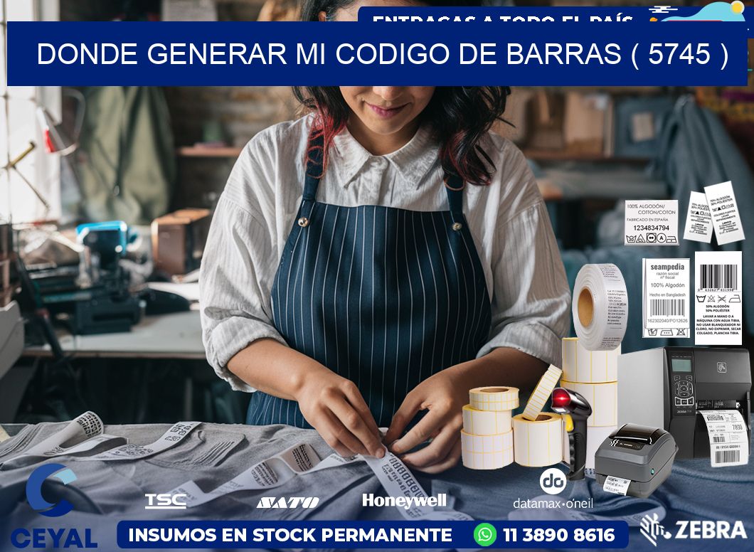 DONDE GENERAR MI CODIGO DE BARRAS ( 5745 )