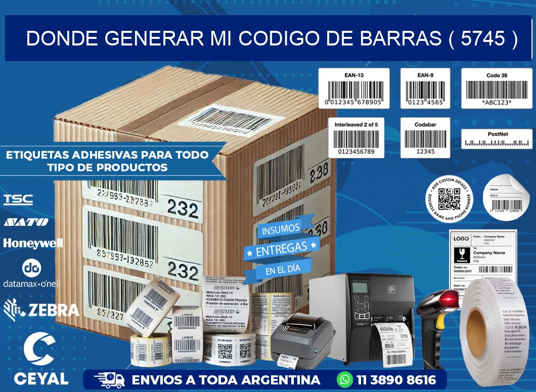 DONDE GENERAR MI CODIGO DE BARRAS ( 5745 )