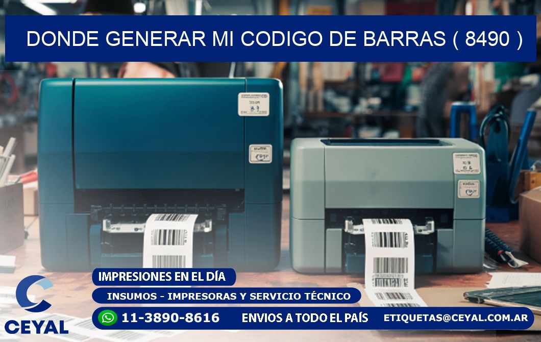 DONDE GENERAR MI CODIGO DE BARRAS ( 8490 )