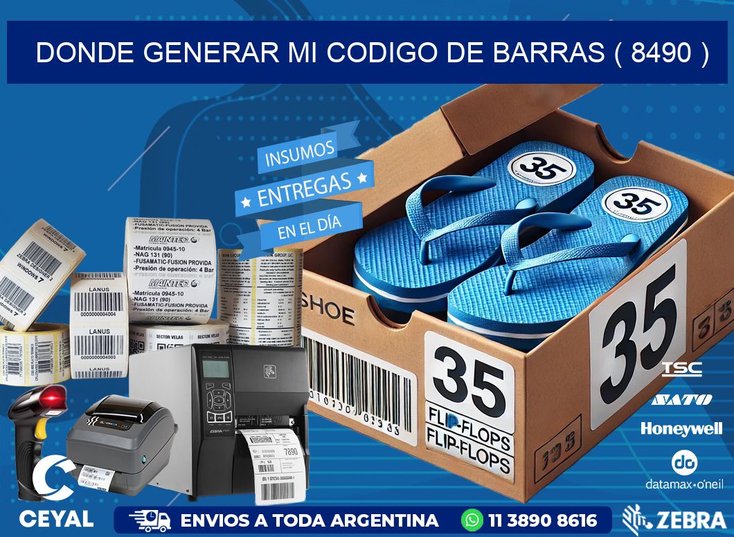 DONDE GENERAR MI CODIGO DE BARRAS ( 8490 )
