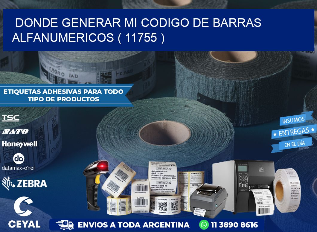 DONDE GENERAR MI CODIGO DE BARRAS ALFANUMERICOS ( 11755 )