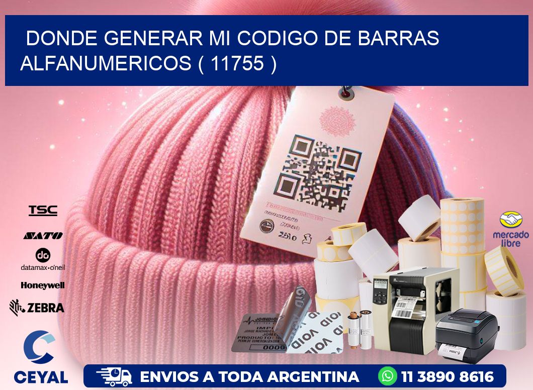 DONDE GENERAR MI CODIGO DE BARRAS ALFANUMERICOS ( 11755 )
