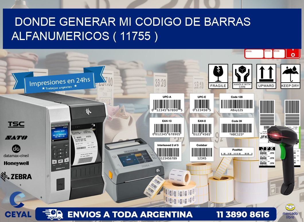 DONDE GENERAR MI CODIGO DE BARRAS ALFANUMERICOS ( 11755 )