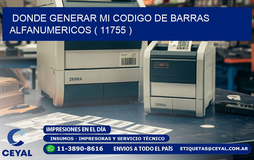 DONDE GENERAR MI CODIGO DE BARRAS ALFANUMERICOS ( 11755 )