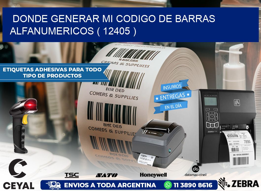 DONDE GENERAR MI CODIGO DE BARRAS ALFANUMERICOS ( 12405 )