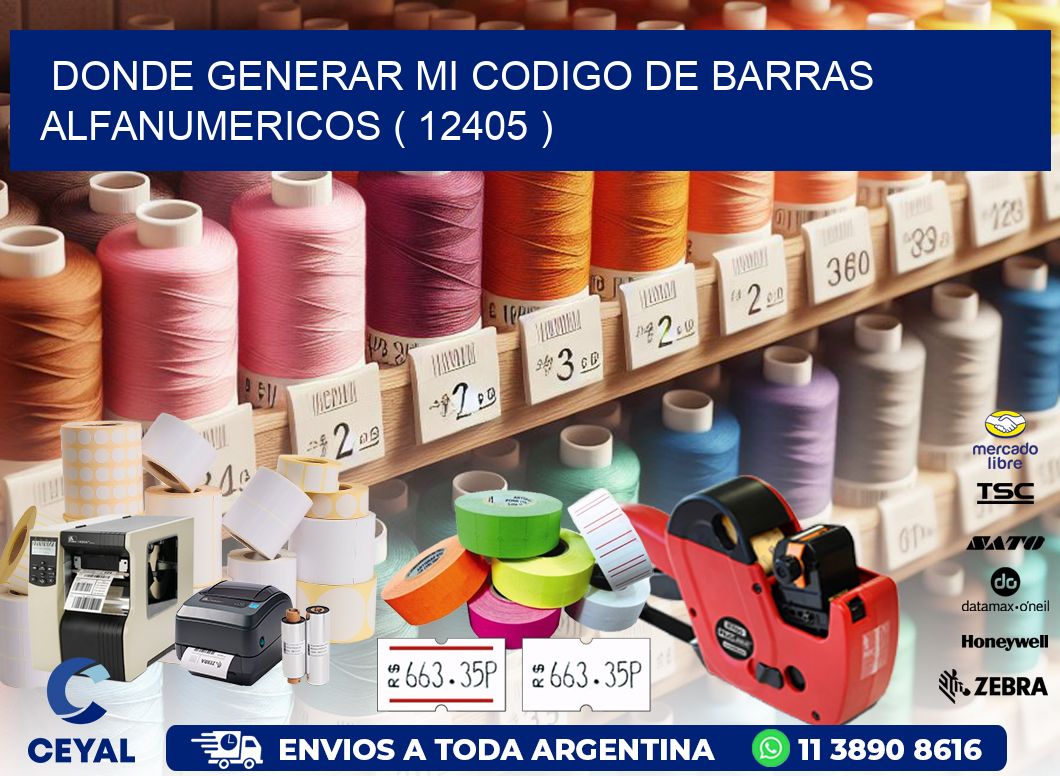 DONDE GENERAR MI CODIGO DE BARRAS ALFANUMERICOS ( 12405 )