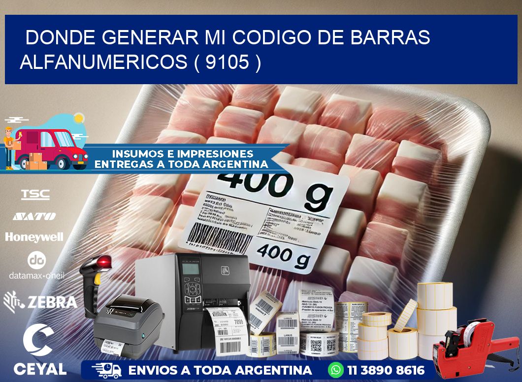 DONDE GENERAR MI CODIGO DE BARRAS ALFANUMERICOS ( 9105 )