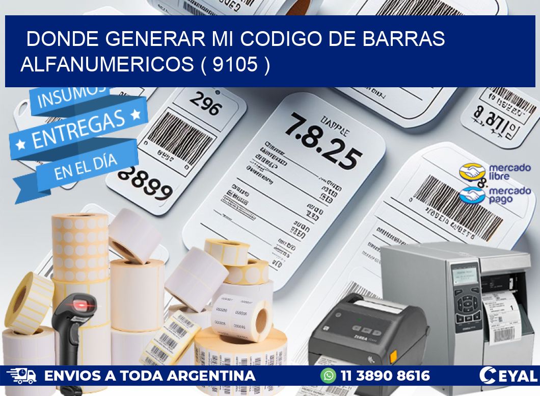 DONDE GENERAR MI CODIGO DE BARRAS ALFANUMERICOS ( 9105 )
