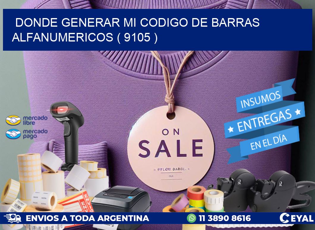 DONDE GENERAR MI CODIGO DE BARRAS ALFANUMERICOS ( 9105 )