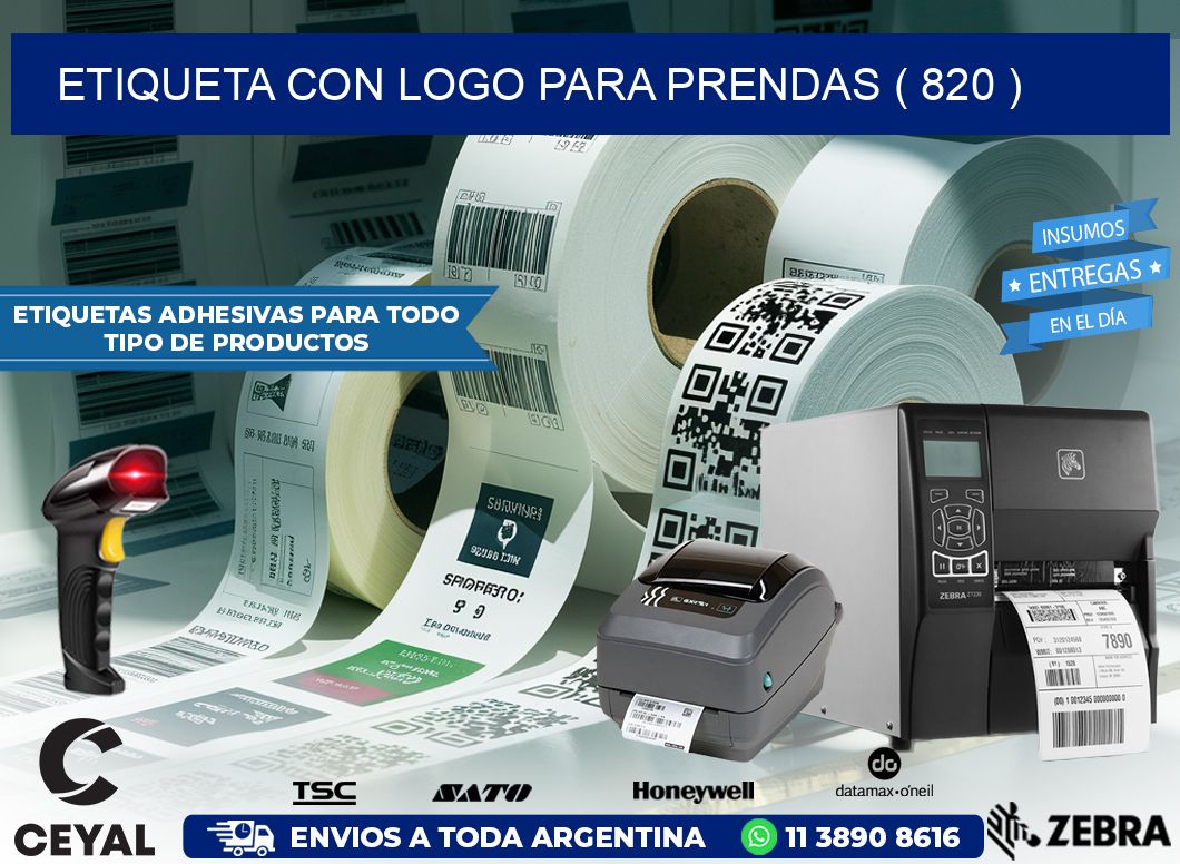 ETIQUETA CON LOGO PARA PRENDAS ( 820 )