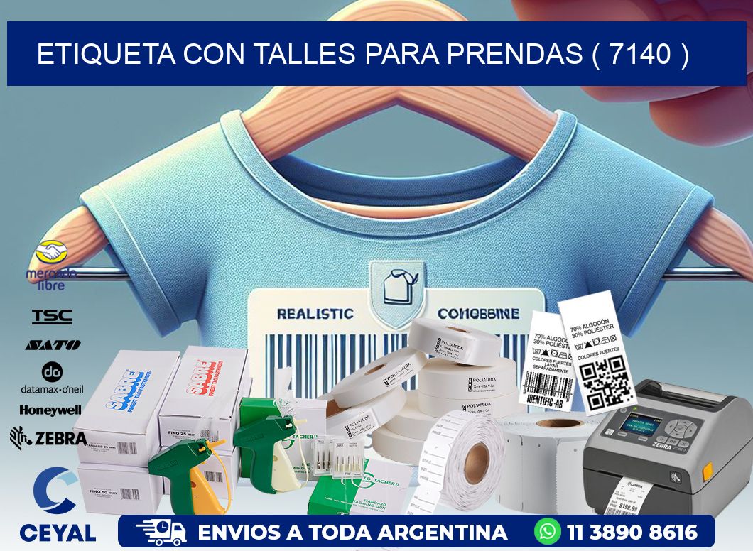 ETIQUETA CON TALLES PARA PRENDAS ( 7140 )