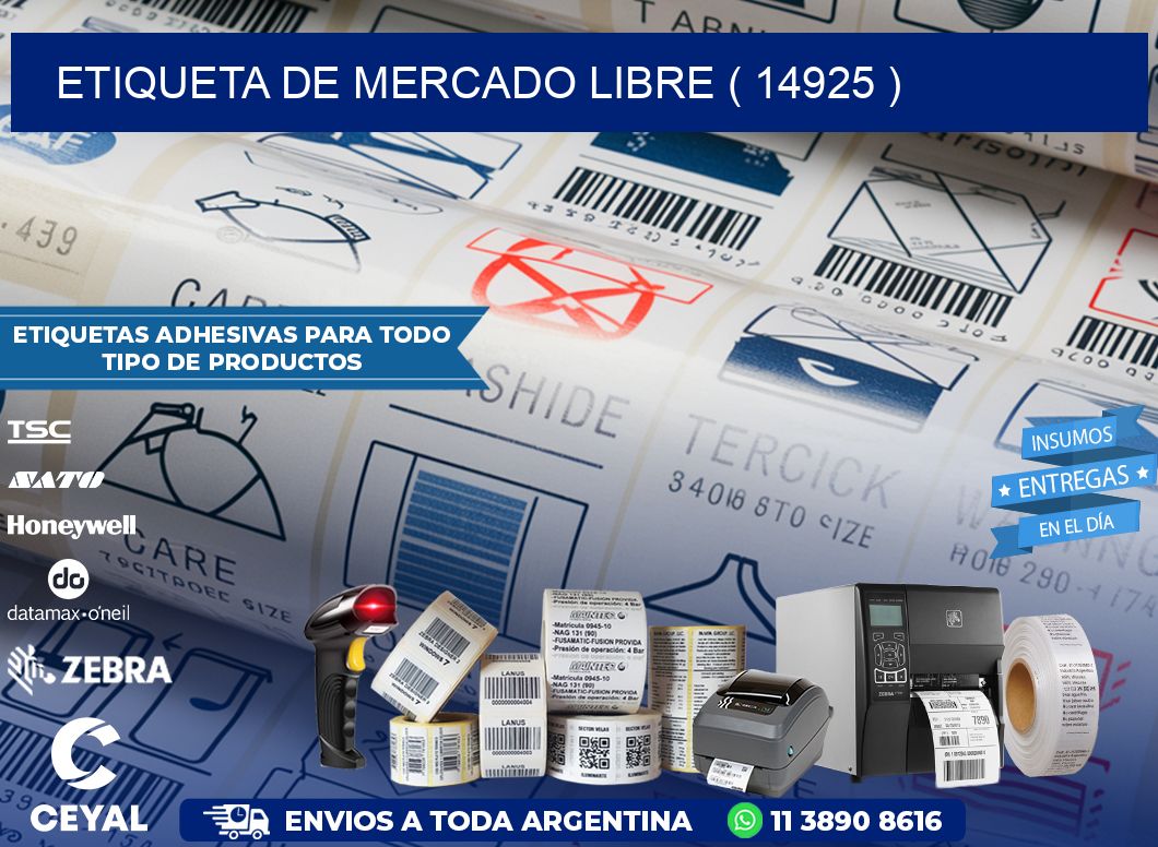 ETIQUETA DE MERCADO LIBRE ( 14925 )