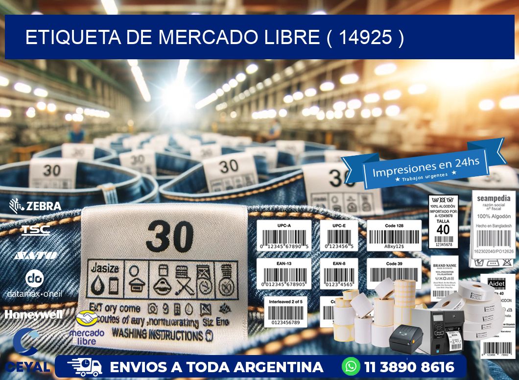 ETIQUETA DE MERCADO LIBRE ( 14925 )